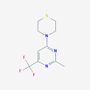 molecular formula C10H12F3N3S B2966355 4-(2-Methyl-6-(trifluoromethyl)pyrimidin-4-yl)thiomorpholine CAS No. 2034379-30-9