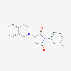 molecular formula C20H20N2O2 B296636 3-(3,4-dihydro-2(1H)-isoquinolinyl)-1-(3-methylphenyl)-2,5-pyrrolidinedione 