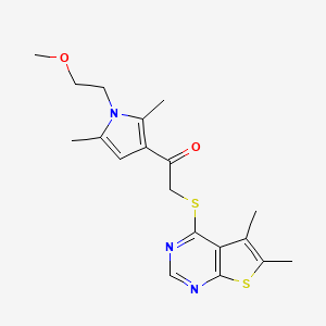 2-((5,6-dimethylthieno[2,3-d]pyrimidin-4-yl)thio)-1-(1-(2-methoxyethyl)-2,5-dimethyl-1H-pyrrol-3-yl)ethanone