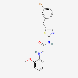 molecular formula C19H18BrN3O2S B2966383 N-(5-(3-bromobenzyl)thiazol-2-yl)-2-((2-methoxyphenyl)amino)acetamide CAS No. 854005-09-7