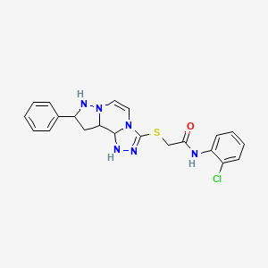 N-(2-chlorophenyl)-2-({11-phenyl-3,4,6,9,10-pentaazatricyclo[7.3.0.0^{2,6}]dodeca-1(12),2,4,7,10-pentaen-5-yl}sulfanyl)acetamide