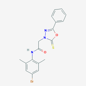 molecular formula C18H16BrN3O2S B296639 N-(4-bromo-2,6-dimethylphenyl)-2-(5-phenyl-2-thioxo-1,3,4-oxadiazol-3(2H)-yl)acetamide 