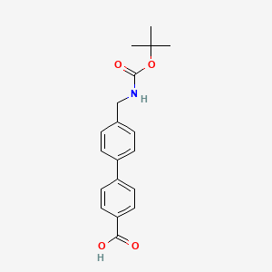 molecular formula C19H21NO4 B2966401 4-[4-({[(叔丁氧基)羰基]氨基}甲基)苯基]苯甲酸 CAS No. 193152-00-0