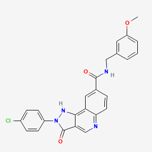2-(4-chlorophenyl)-N-[(3-methoxyphenyl)methyl]-3-oxo-1H-pyrazolo[4,3-c]quinoline-8-carboxamide