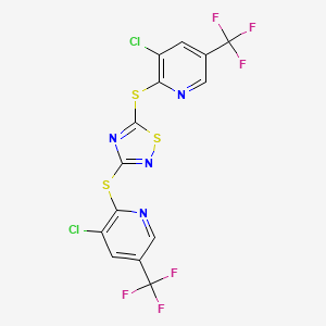 3-Chloro-5-(trifluoromethyl)-2-pyridinyl 3-{[3-chloro-5-(trifluoromethyl)-2-pyridinyl]sulfanyl}-1,2,4-thiadiazol-5-yl sulfide
