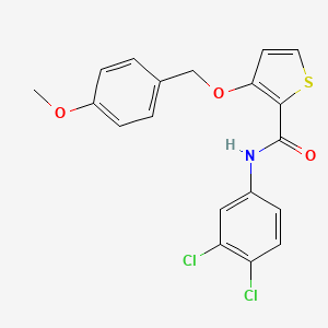 molecular formula C19H15Cl2NO3S B2966412 N-(3,4-dichlorophenyl)-3-[(4-methoxybenzyl)oxy]-2-thiophenecarboxamide CAS No. 339098-25-8