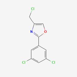 molecular formula C10H6Cl3NO B2966414 4-(Chloromethyl)-2-(3,5-dichlorophenyl)-1,3-oxazole CAS No. 1178476-14-6