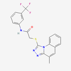 2-({4-Methyl-[1,2,4]triazolo[4,3-A]quinolin-1-YL}sulfanyl)-N-[3-(trifluoromethyl)phenyl]acetamide