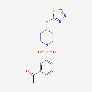 1-(3-((4-((1,3,4-Thiadiazol-2-yl)oxy)piperidin-1-yl)sulfonyl)phenyl)ethan-1-one