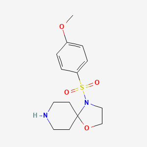 molecular formula C14H20N2O4S B2966438 4-((4-甲氧基苯基)磺酰基)-1-氧杂-4,8-二氮杂螺[4.5]癸烷 CAS No. 1172772-69-8