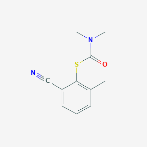 molecular formula C11H12N2OS B2966439 1-[(2-Cyano-6-methylphenyl)sulfanyl]-N,N-dimethylformamide CAS No. 1803609-67-7