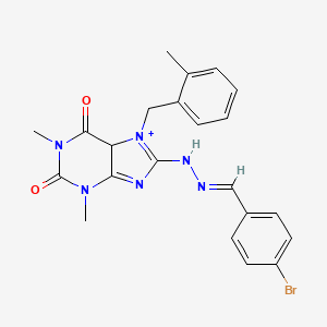 8-[(E)-2-[(4-bromophenyl)methylidene]hydrazin-1-yl]-1,3-dimethyl-7-[(2-methylphenyl)methyl]-2,3,6,7-tetrahydro-1H-purine-2,6-dione
