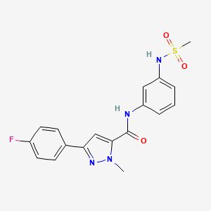 3-(4-fluorophenyl)-1-methyl-N-(3-(methylsulfonamido)phenyl)-1H-pyrazole-5-carboxamide