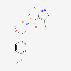 molecular formula C15H21N3O3S2 B2966454 N-(2-hydroxy-2-(4-(methylthio)phenyl)ethyl)-1,3,5-trimethyl-1H-pyrazole-4-sulfonamide CAS No. 1448079-32-0