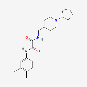 molecular formula C21H31N3O2 B2966455 N1-((1-环戊基哌啶-4-基)甲基)-N2-(3,4-二甲苯基)草酰胺 CAS No. 953138-32-4