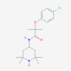molecular formula C19H29ClN2O2 B296646 2-(4-chlorophenoxy)-2-methyl-N-(2,2,6,6-tetramethylpiperidin-4-yl)propanamide 