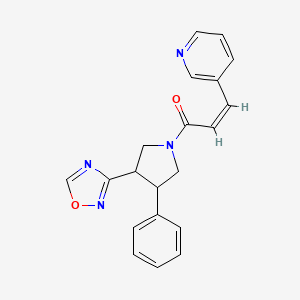 (Z)-1-(3-(1,2,4-oxadiazol-3-yl)-4-phenylpyrrolidin-1-yl)-3-(pyridin-3-yl)prop-2-en-1-one