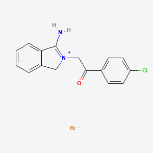 molecular formula C16H14BrClN2O B2966466 3-amino-2-(2-(4-chlorophenyl)-2-oxoethyl)-1H-isoindol-2-ium bromide CAS No. 478959-77-2