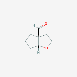 molecular formula C8H12O2 B2966479 (3As,6aR)-2,3,4,5,6,6a-hexahydrocyclopenta[b]furan-3a-carbaldehyde CAS No. 2307782-48-3