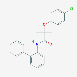 molecular formula C22H20ClNO2 B296648 N-[1,1'-biphenyl]-2-yl-2-(4-chlorophenoxy)-2-methylpropanamide 