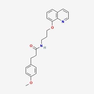molecular formula C22H24N2O3 B2966480 3-(4-methoxyphenyl)-N-(3-(quinolin-8-yloxy)propyl)propanamide CAS No. 1207003-50-6