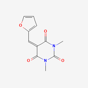 molecular formula C11H10N2O4 B2966481 5-[(Furan-2-yl)methylidene]-1,3-dimethyl-1,3-diazinane-2,4,6-trione CAS No. 63987-50-8