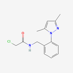 2-Chloro-N-[[2-(3,5-dimethylpyrazol-1-yl)phenyl]methyl]acetamide