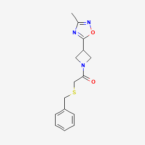 2-(Benzylthio)-1-(3-(3-methyl-1,2,4-oxadiazol-5-yl)azetidin-1-yl)ethanone