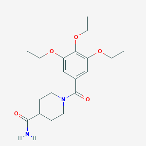 molecular formula C19H28N2O5 B296651 1-[(3,4,5-Triethoxyphenyl)carbonyl]piperidine-4-carboxamide 