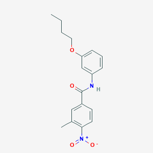 molecular formula C18H20N2O4 B2966516 N-(3-丁氧基苯基)-3-甲基-4-硝基苯甲酰胺 CAS No. 313250-82-7