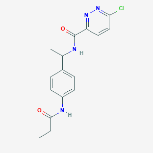 molecular formula C16H17ClN4O2 B2966522 6-chloro-N-[1-(4-propanamidophenyl)ethyl]pyridazine-3-carboxamide CAS No. 1259171-34-0