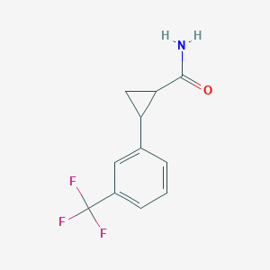 molecular formula C11H10F3NO B2966524 2-[3-(Trifluoromethyl)phenyl]cyclopropane-1-carboxamide CAS No. 1374509-36-0