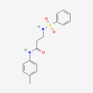 molecular formula C16H18N2O3S B2966525 3-(benzenesulfonamido)-N-(4-methylphenyl)propanamide CAS No. 881934-22-1
