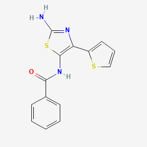 molecular formula C14H11N3OS2 B2966526 N-[2-氨基-4-(噻吩-2-基)-1,3-噻唑-5-基]苯甲酰胺 CAS No. 373613-15-1