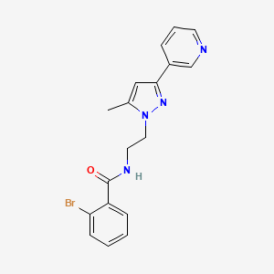 molecular formula C18H17BrN4O B2966528 2-bromo-N-(2-(5-methyl-3-(pyridin-3-yl)-1H-pyrazol-1-yl)ethyl)benzamide CAS No. 2034324-87-1