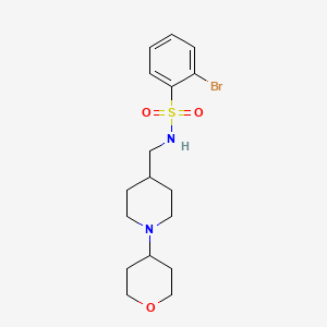 molecular formula C17H25BrN2O3S B2966529 2-bromo-N-((1-(tetrahydro-2H-pyran-4-yl)piperidin-4-yl)methyl)benzenesulfonamide CAS No. 2034443-92-8