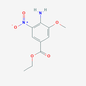 molecular formula C10H12N2O5 B2966530 Ethyl 4-amino-3-methoxy-5-nitrobenzoate CAS No. 2248405-98-1