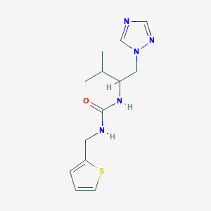 molecular formula C13H19N5OS B2966534 1-[3-Methyl-1-(1,2,4-triazol-1-yl)butan-2-yl]-3-(thiophen-2-ylmethyl)urea CAS No. 2320576-86-9