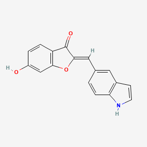molecular formula C17H11NO3 B2966541 (2Z)-6-hydroxy-2-(1H-indol-5-ylmethylidene)-1-benzofuran-3(2H)-one CAS No. 1955564-23-4