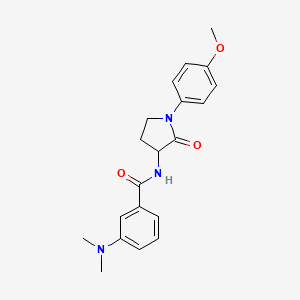 molecular formula C20H23N3O3 B2966548 3-(dimethylamino)-N-[1-(4-methoxyphenyl)-2-oxotetrahydro-1H-pyrrol-3-yl]benzamide CAS No. 1775296-78-0