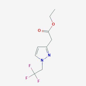 molecular formula C9H11F3N2O2 B2966553 Ethyl 2-[1-(2,2,2-trifluoroethyl)pyrazol-3-yl]acetate CAS No. 2222511-76-2