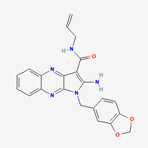 2-amino-1-(1,3-benzodioxol-5-ylmethyl)-N-prop-2-enylpyrrolo[3,2-b]quinoxaline-3-carboxamide