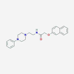 molecular formula C24H27N3O2 B2966562 2-(naphthalen-2-yloxy)-N-(2-(4-phenylpiperazin-1-yl)ethyl)acetamide CAS No. 1049443-08-4