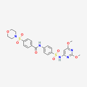 molecular formula C23H25N5O8S2 B2966572 N-(4-(N-(2,6-dimethoxypyrimidin-4-yl)sulfamoyl)phenyl)-4-(morpholinosulfonyl)benzamide CAS No. 312927-12-1
