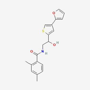 molecular formula C19H19NO3S B2966577 N-[2-[4-(Furan-2-yl)thiophen-2-yl]-2-hydroxyethyl]-2,4-dimethylbenzamide CAS No. 2379995-66-9