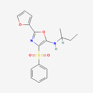 molecular formula C17H18N2O4S B2966590 4-(benzenesulfonyl)-N-(butan-2-yl)-2-(furan-2-yl)-1,3-oxazol-5-amine CAS No. 862793-14-4