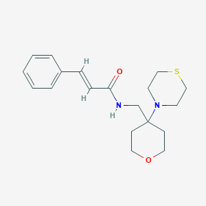 (E)-3-Phenyl-N-[(4-thiomorpholin-4-yloxan-4-yl)methyl]prop-2-enamide
