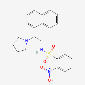 N-(2-(naphthalen-1-yl)-2-(pyrrolidin-1-yl)ethyl)-2-nitrobenzenesulfonamide