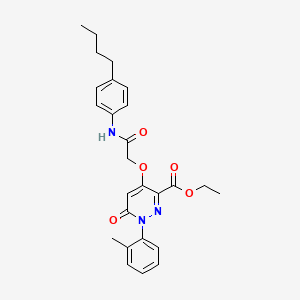molecular formula C26H29N3O5 B2966602 4-(2-((4-丁基苯基)氨基)-2-氧代乙氧基)-6-氧代-1-(邻甲苯基)-1,6-二氢吡哒嗪-3-甲酸乙酯 CAS No. 899733-22-3