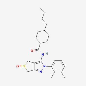 molecular formula C24H33N3O2S B2966603 4-丁基-N-(2-(2,3-二甲苯基)-5-氧化-4,6-二氢-2H-噻吩并[3,4-c]吡唑-3-基)环己烷甲酰胺 CAS No. 958708-73-1